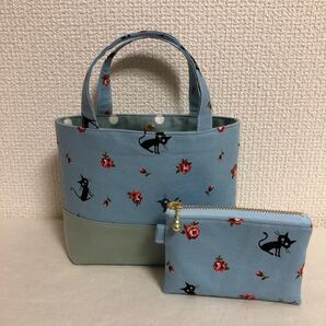 ハンドメイド ミニトートバッグ&ミニポーチ