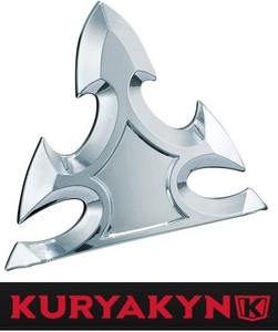 長期在庫品 絶版品 KURYAKYN 3159 ライセンスプレート マウンティング Chrome Tribal License Plate Mounting 3-Hole Cover