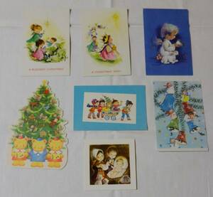 クリスマスカード7組（USA、ITALY、SPAIN、サンリオ製）、封筒あり5組