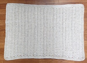ブランケット 英国羊毛 ハンドメイド ひざ掛け 編み物 アラン模様