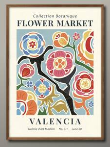 Art hand Auction 8474 ■ Free shipping!! A3 poster FLOWERMARKET Flower Market Nordic/Korean/painting/illustration/matte, Housing, interior, others