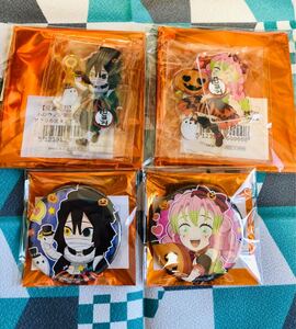 鬼滅の刃 ufotable cafe ハロウィン2021 伊黒小芭内 甘露寺蜜璃 アクリルスタンド アクスタ 缶バッジ おばみつ