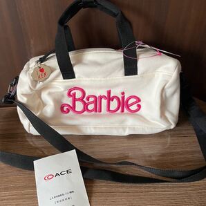 新品バービーミニドラム型ショルダー・ハンド2wayバッグ ホワイト×ピンク 5830円 レディース キッズ 子供 旅行にも