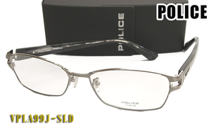 POLICE ポリス メガネ フレーム VPLA99J-SLD 正規品 VPLA99J 0SLD チタン 眼鏡 伊達眼鏡仕様 UVカットレンズ付き