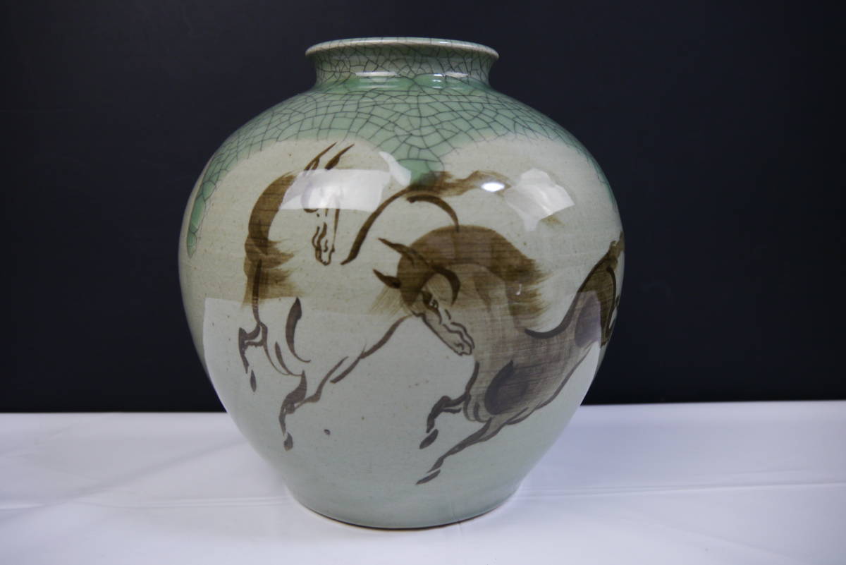 逸品】 8005ka 大堀相馬焼 店舗什器 カフェ 古民家 インテリア 焼物 福島 骨董品 走り駒絵 貫入青磁 陶器 花器 花瓶 ツボ 壺 相馬半勝 - 青磁 - labelians.fr 逸品】 8005ka 大堀相馬焼 店舗什器 カフェ 古民家 インテリア 焼物 福島 骨董品 走り駒絵 貫入青磁 陶器 花器 花瓶 ツボ 壺 相馬半勝 - 青磁 - labelians.fr