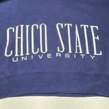 【レア】90s ラッセル チコ大学 スウェット トレーナー ネイビー 紺色 Lサイズ カレッジ USA製 CHICO STATE ビンテージ_画像5