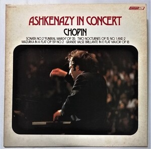 中古LPレコード　『 ASHKENAZY in concert chopin sonata 』 品番：London CS 6794