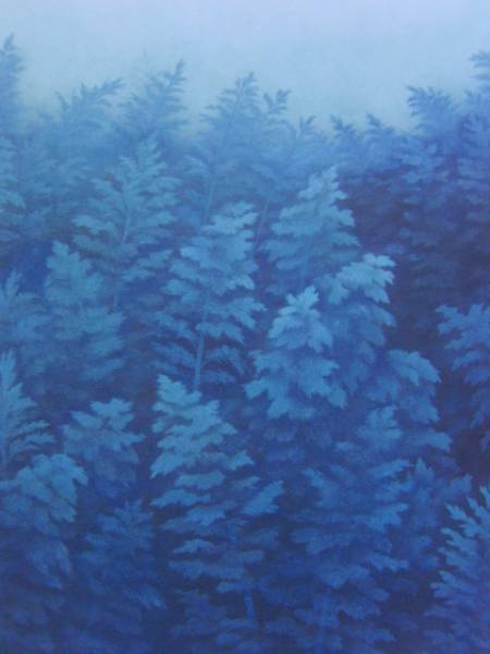 東山魁夷、【雪降る】、希少な額装用画集画、新品高級額 額装付