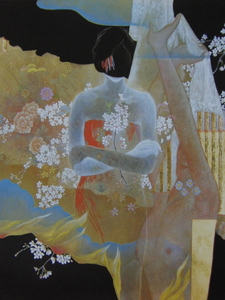 Art hand Auction Kazunaga Nakajima, [metafórico], De un raro libro de arte enmarcado., Productos de belleza, Nuevo con marco, interior, primavera, Flores de cerezo, Coco, cuadro, pintura al óleo, retrato