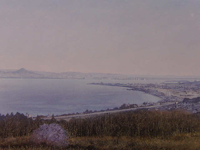 Yoshiteru Tanaka, [Lake Biwa Valley], From a rare collection of framing art, New frame included, In good condition, postage included, coco, Painting, Oil painting, Nature, Landscape painting