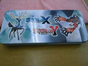 ●【ポケモン】　缶 ペンケース 緑♪ポケモンⅩ＆Ｙ☆ヤマダ電機？非売品