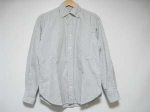 GREEN LABEL RELAXING green lable lilac comb ng tops shirt long sleeve stripe grey × white gray × white S size 