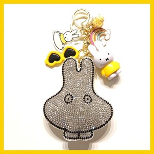 【KK001】キラキラ キーホルダー ハンドメイド キーリング バッグチャーム