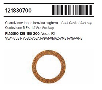 RMS 12183 0700 社外 ガスケット 燃料タンクキャップ コルク ベス