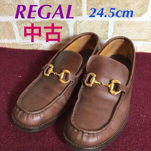 【売り切り!送料無料!】A-160 REGAL!ビットローファー!レザーシューズ!24.5cm!カジュアルシューズ!ビジネスシューズ!中古!