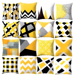 【43～45】幾何学的な黄色の枕カバー,新しいスタイルの装飾クッション,ソファ,椅子,車,クリスマスの家の装飾