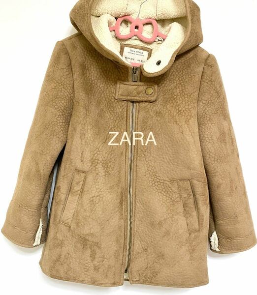 ZARA ザラ　キッズ　 ムートンコート　とてもオシャレ　もこもこぬくぬく　 ボアコート　子供コート　子供服　116cm