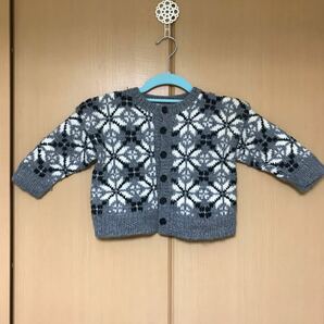 カーディガン　ハンドメイド　ノルディック柄　ベビー・こども服