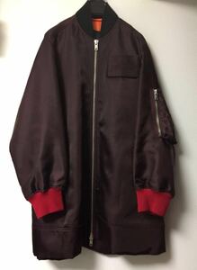 calvin klein 205w39nyc Oversized Bomber Jacket ボルドー 赤 MA-1 ラフシモンズデザイン