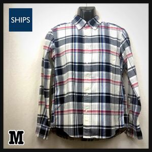  prompt decision *SHIPS* Ships * men's *M* button down * check pattern * long sleeve shirt * tops * made in Japan * stylish *