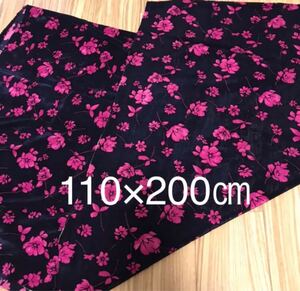 生地 布 ハンドメイド 手芸 ファブリック 小物 洋服 花柄 青地 ピンク花柄
