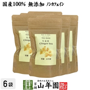 健康茶 国産100% 生姜茶 ジンジャーティー 2g×12パック×6袋セット 熊本県産 送料無料