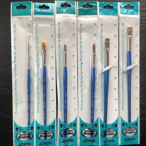 トールペイント 筆■ARTBOOK_OUTLET■Y7★送料無料 未使用品 TOLE BRUSH アシーナ スクリプト ラヴィア フィルバート 他 6本組 定価4752円