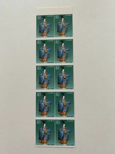50即決　80円切手　ペーン　切手シート　ふるさと切手　博多人形(福岡県)　