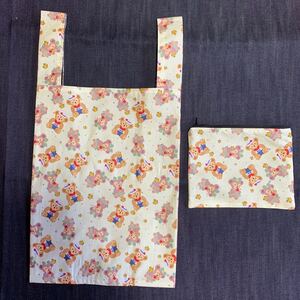 ハンドメイド レジ袋型エコバック(お座りダッフィー)