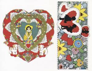 ▽▼74107▼▽＜LE*ヴィンテージステッカー＞VALENTINE＊HEARTS & FLOWERS