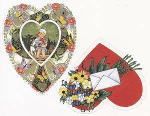 ▽▼74110▼▽＜LE*ヴィンテージステッカー＞VALENTINE＊HEARTS & FLOWERS