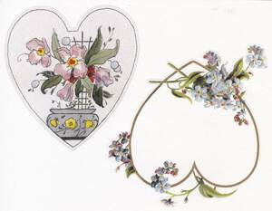 ▽▼74106▼▽＜LE*ヴィンテージステッカー＞VALENTINE＊HEARTS & FLOWERS