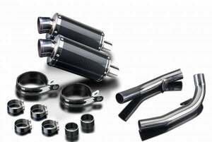 DELKEVIC スリップオンカーボンオーバルマフラー★HONDA RVT1000R/VTR1000 SP1 2000-2001 225mm KIT03G0