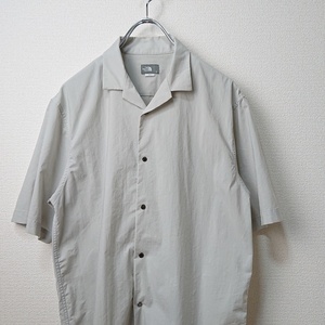 THE NORTH FACE ノースフェイス オープンカラーシャツ 開襟シャツ スナップボタン グレー sizeS 美品