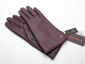  новый товар * Gherardini кожа ягненка кожа перчатки 20 подкладка кашемир 100%*GHERARDINI/ натуральная кожа / бордо 1g9-g25