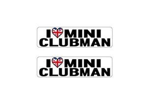 屋外用 I LOVE mini CLUBMAN ステッカー 白 車や携帯に