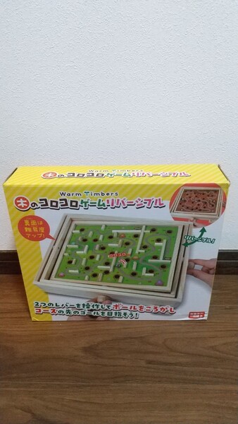 未使用非売品。warm Timbers 木のコロコロゲーム リバーシブル。