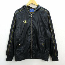 ◇ チャンピオン/CHAMPION トラックジャケット トレーニングJKT【L】黒/MENS/323【中古】_画像1