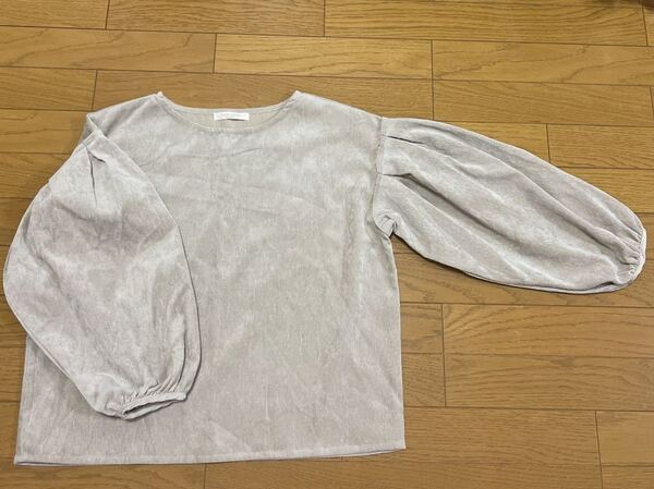 送料無料■未使用 chocol raffine robe ショコラフィネローブ ベージュ コーデュロイ 長袖 カットソー プルオーバー サイズF