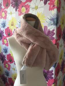  franc franc * reversible * eko fur * muffler * unused * tag attaching *Franc franc*Color:PINK×BEIGE