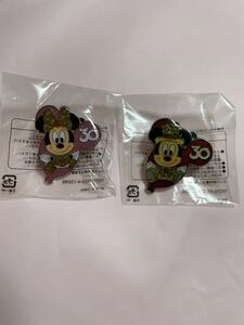  not for sale pin badge 2 piece set gold kos* Mickey minnie 30 anniversary is pine Subaru -n Wagon game Disney si-TDS*TDR