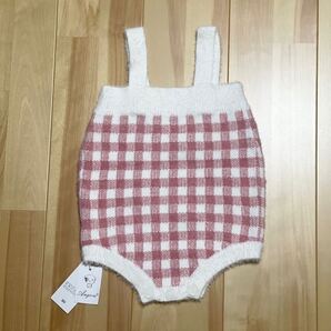 【新品】韓国子供服 新品 ニットロンパース 90