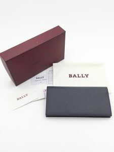 値下げ中　中古未使用　バリー　BALLY　二つ折り　メンズ　長財布　ウォレット　ダークグレイ　シルバー　