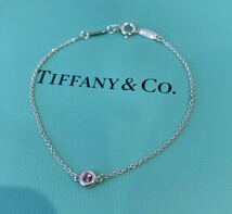 新品 正規品 ティファニー tiffany&co ブレスレット バイヤザード ピンクサファイア シルバー ケース 巾着 紙袋 リボン カラーストーン_画像5