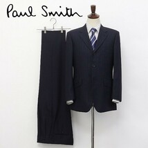 ◆Paul Smith COLLECTION/ポールスミス コレクション individual order オーダー ストライプ柄 3B シングル スーツ チャコール系_画像1