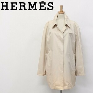 ●マルジェラ期 HERMES / エルメス コットンギャバ ステンカラーコート ライトベージュ 38