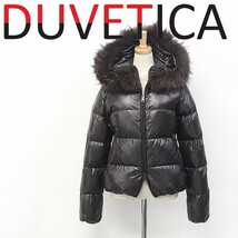 美品●DUVETICA / デュベティカ ADHARA アダラ ラクーンファー付 ダウン ジャケット 38_画像1