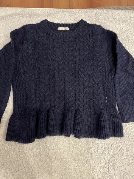 ※即購入不可※ GU 模様編み　ニットセーター　ネイビー　120cm