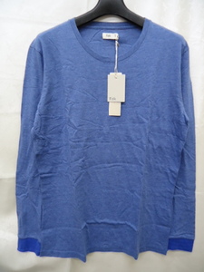【KCM】jmc-393-1★未使用★【vendor/ベンダー】Folk　Tシャツ　丸襟　長袖　1　ブルー　メンズ