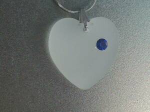 * hand made * Vintage crystal glass * Heart pendant new goods * *